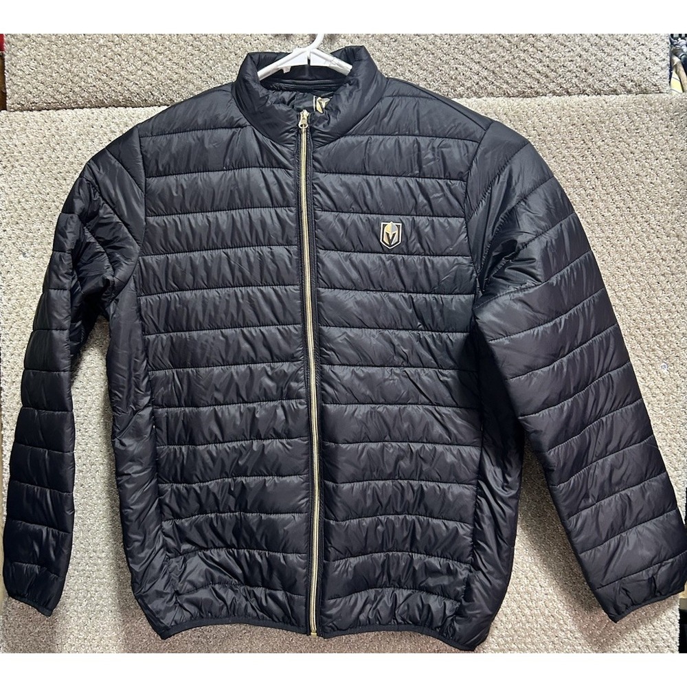 Las Vegas Golden Knights NHL Full Zip Light Puffer Jacket Black‎ Men's Size XL